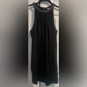 Women's Vintage Cache High Chain Neck Satin Peplum Top